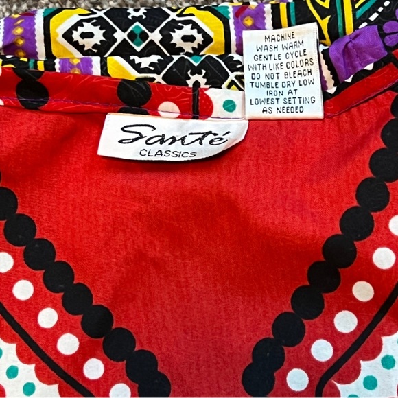 Sante Classics Kaftan One Size Maxi Cover Up Pullover Tribal Paisley Housedress - Picture 9 of 10